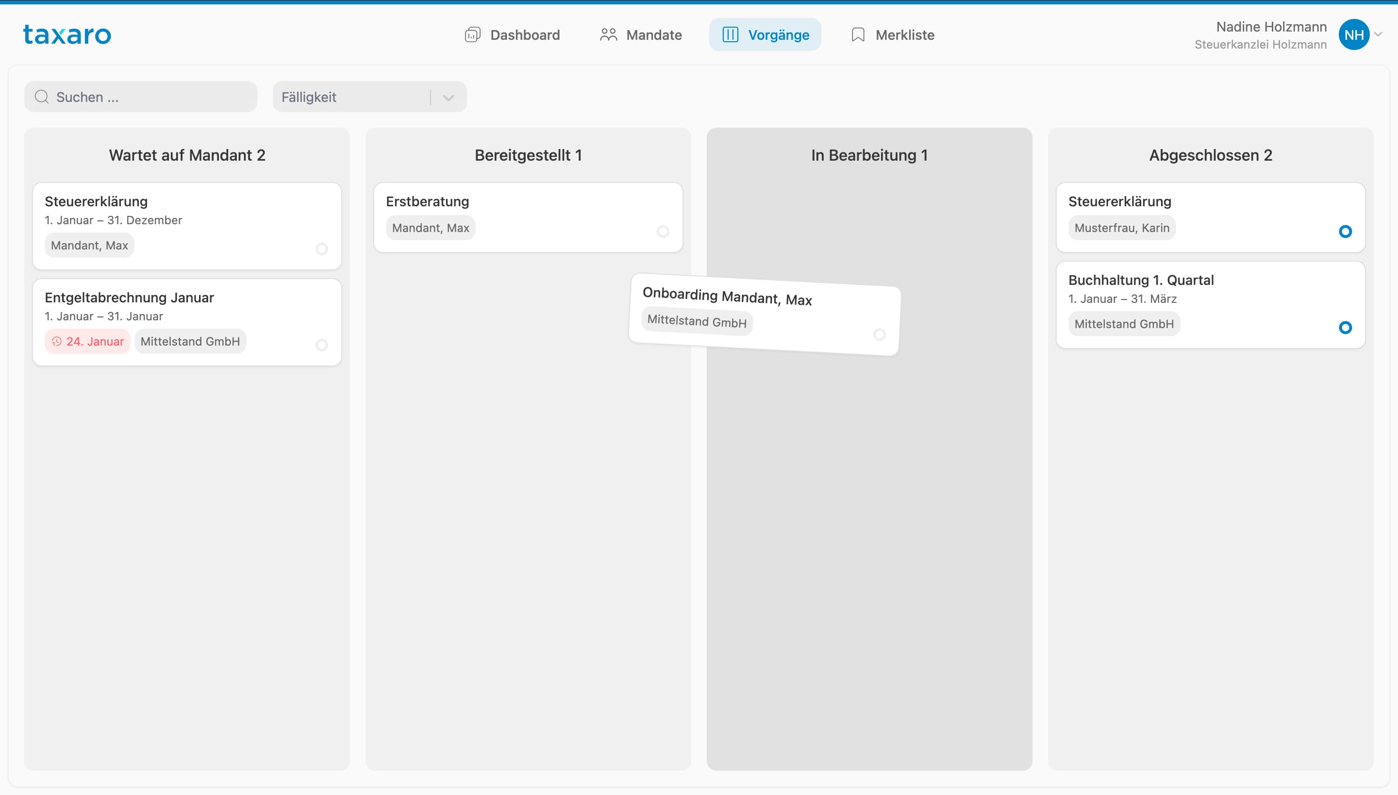 Wissen, wer was wann macht